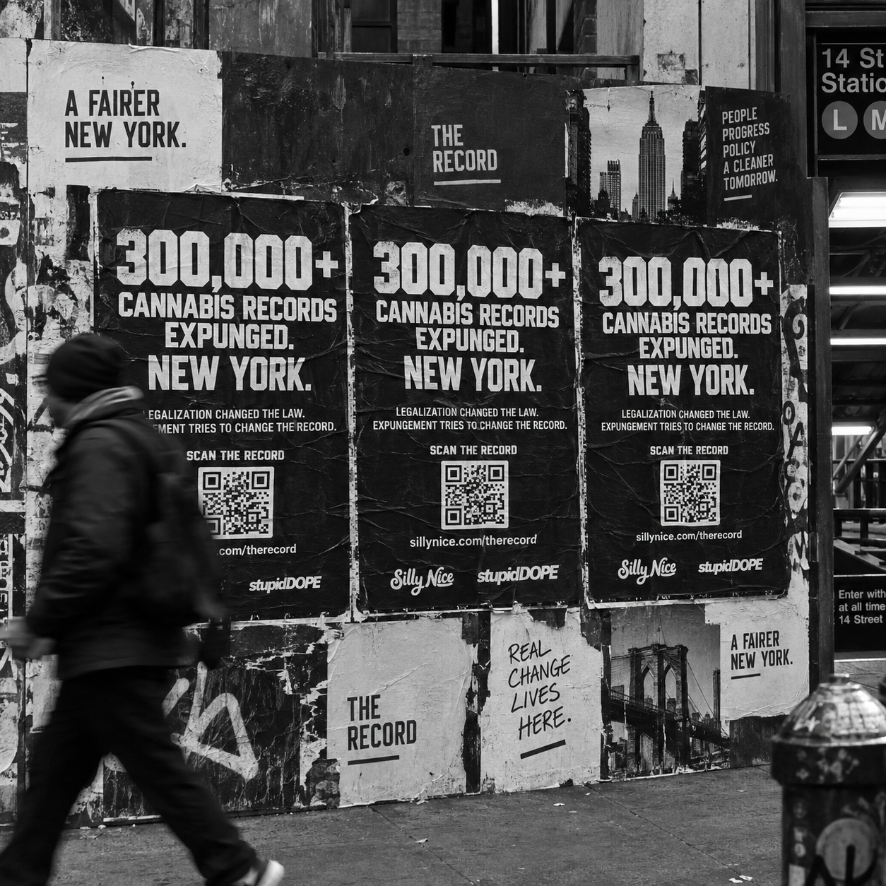 THE RECORD street poster: 300,000+ cannabis records expunged in New York