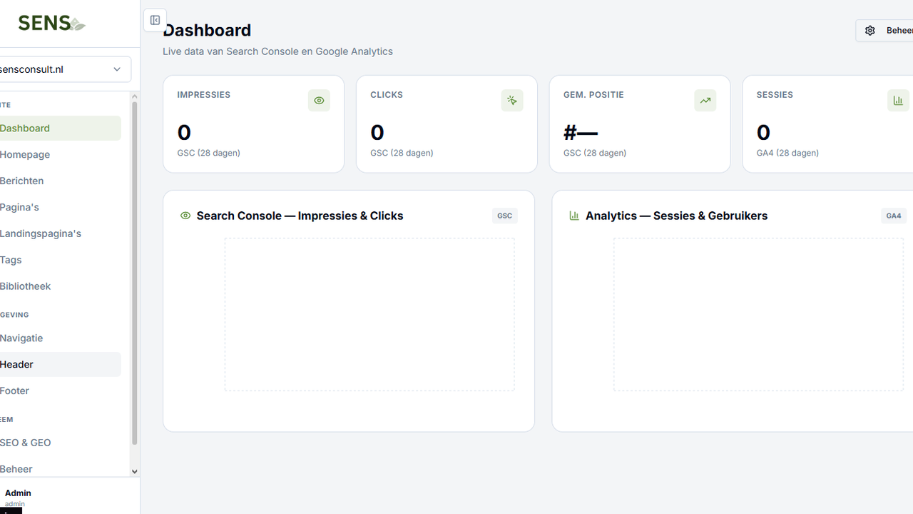 [SENS]Website + admin dashboard template preview