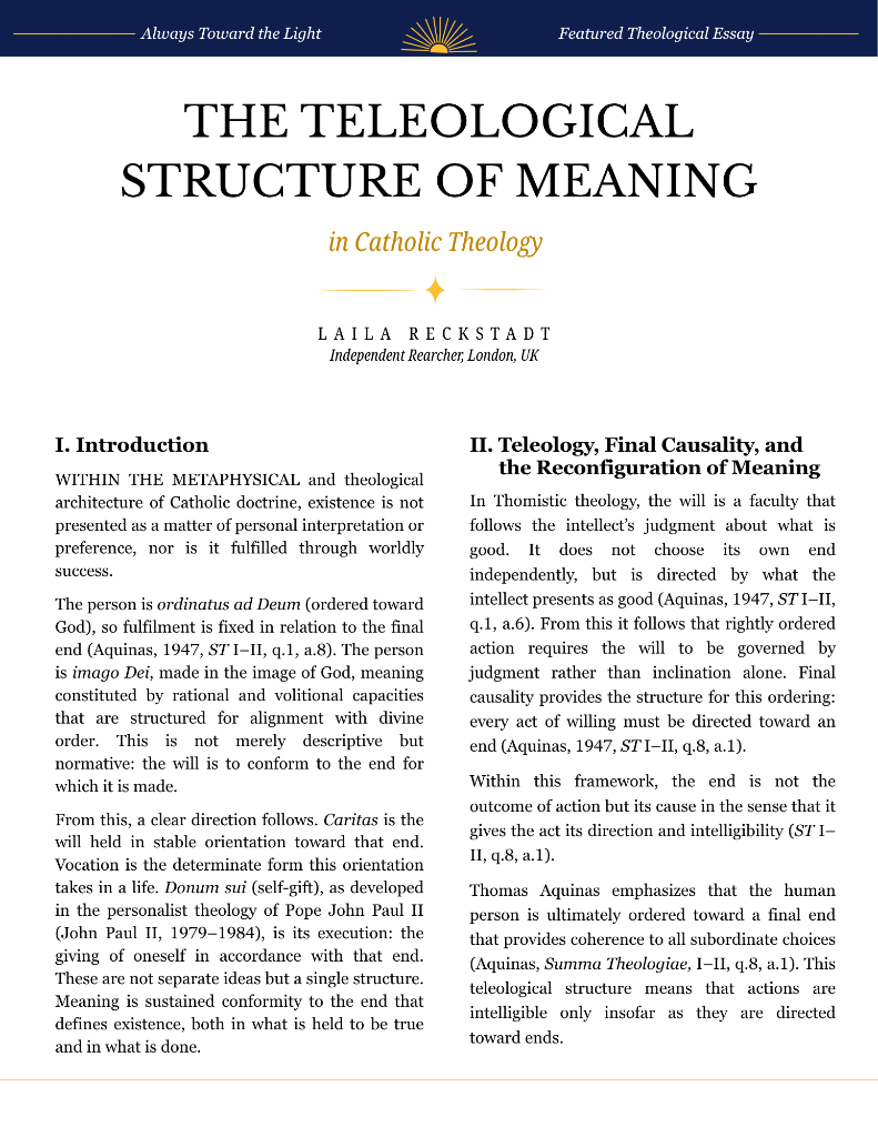 The Teleological Structure of Meaning - Featured Essay Preview