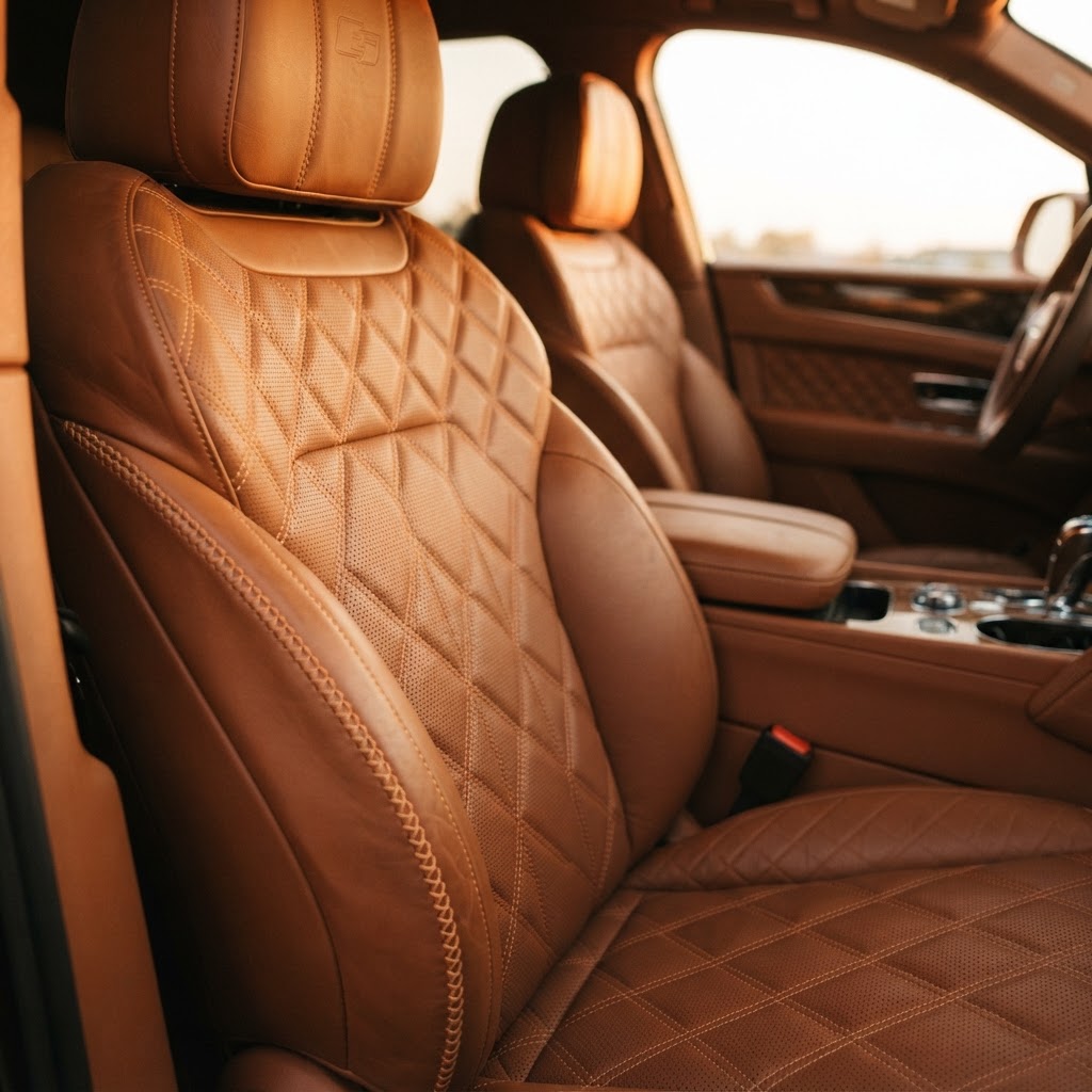 Premium leather seats with diamond stitching