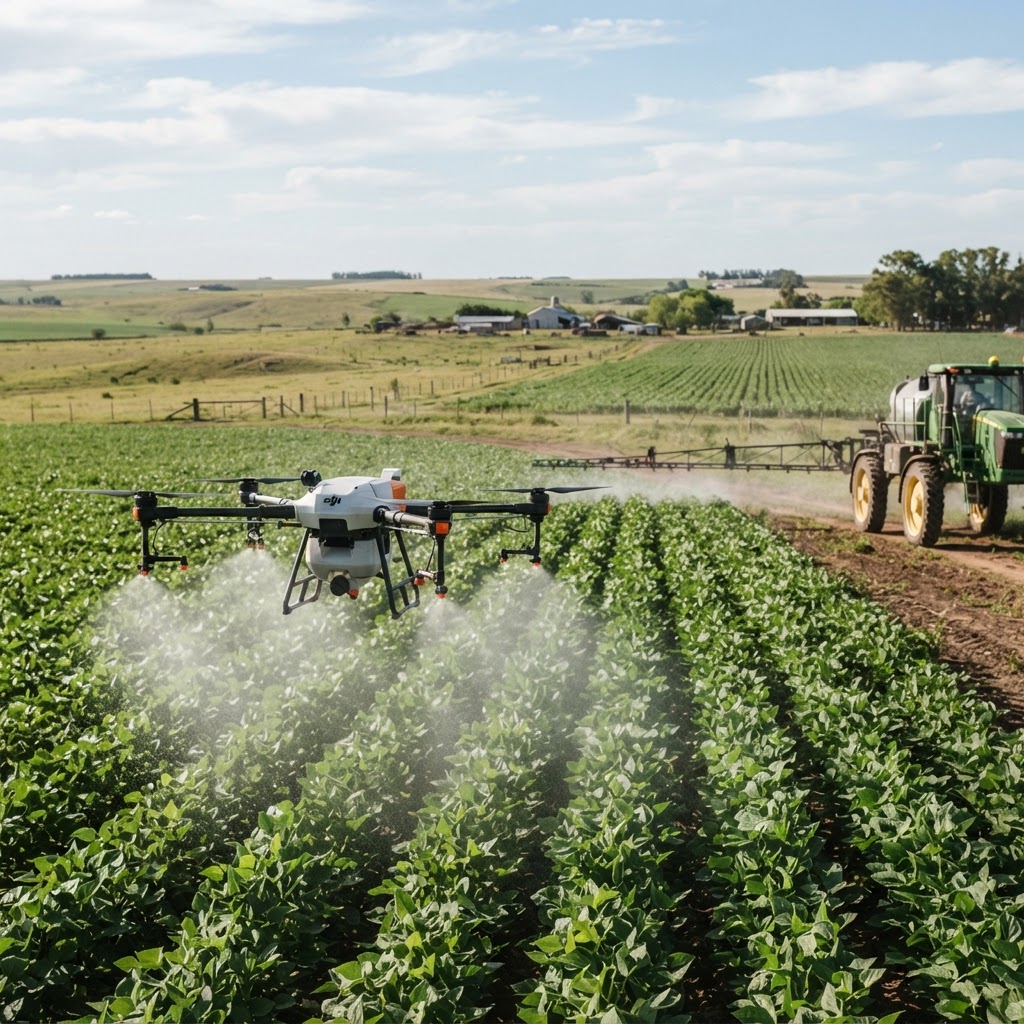 Pulverización con drones vs. terrestre: comparativa técnica completa para decidir