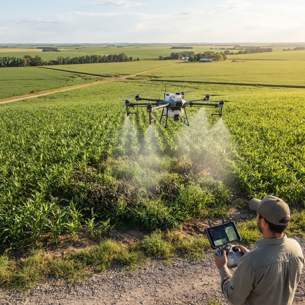 Control de malezas resistentes con drones agrícolas: manejo por sitio específico