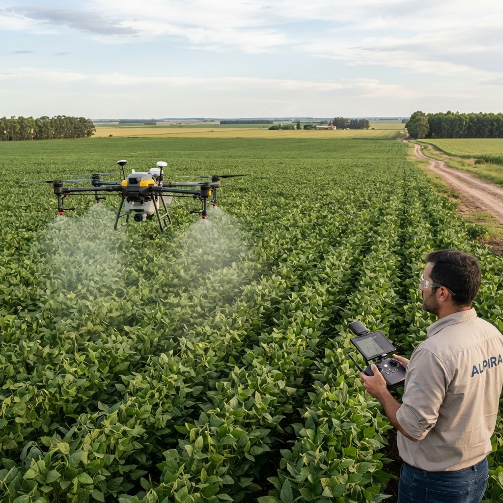 Pulverización con drones en soja: ventajas reales frente al equipo terrestre