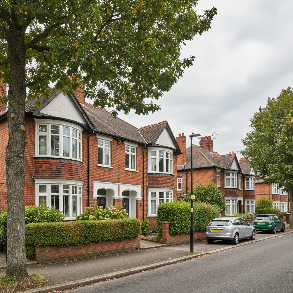 UK 1930s semi-detached redbrick home