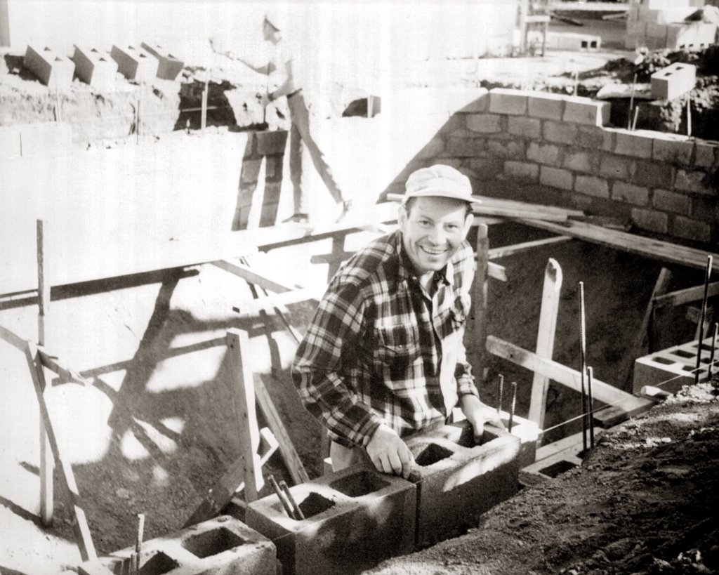 Founder Wayne Steimle building the first California Pool