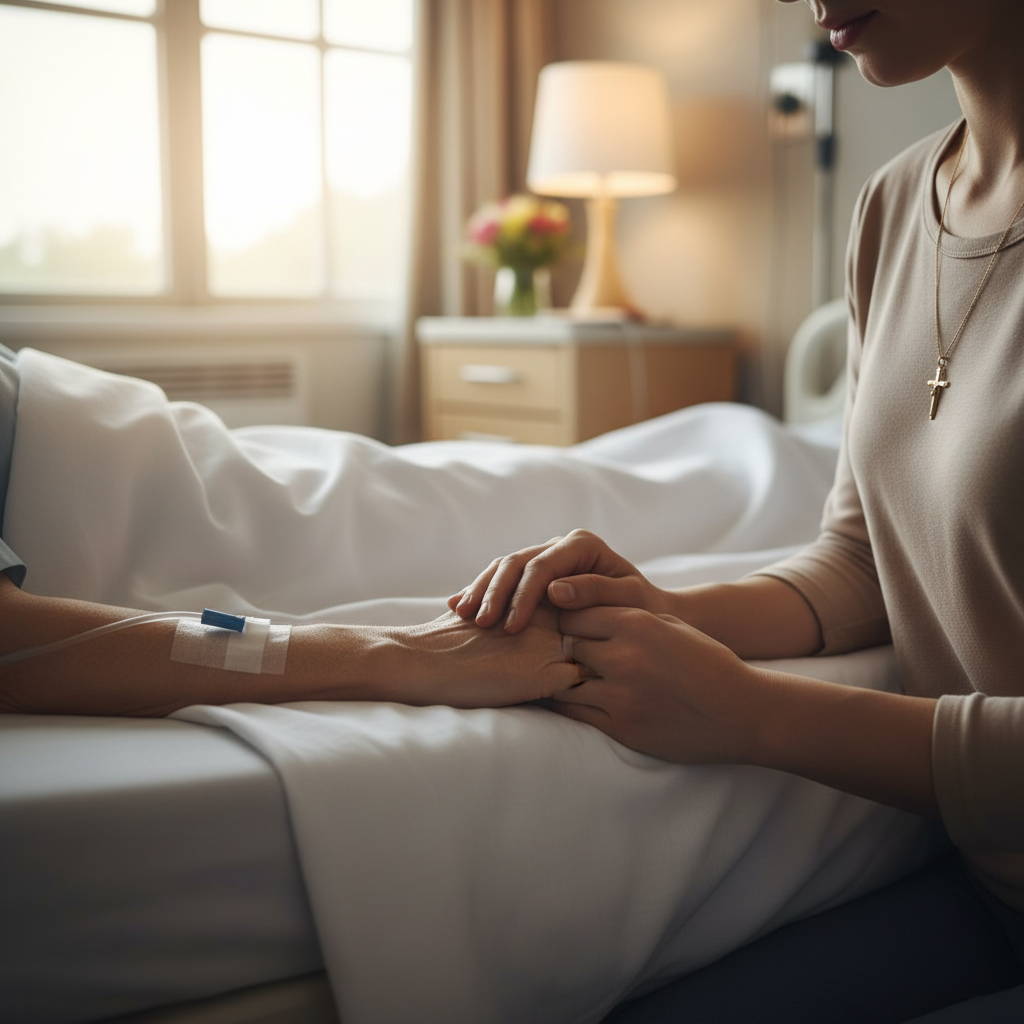 Peaceful hospital prayer — light and hope