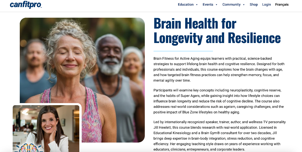Brain Health for Longevity and Resilience — canfitpro course