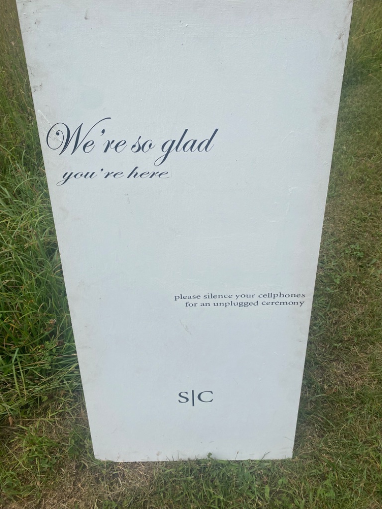 Unplugged ceremony welcome sign