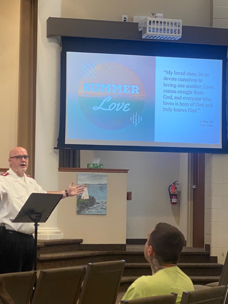 Summer Love sermon projection with 1 John 4:7