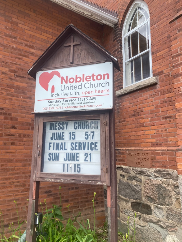 Nobleton United Church sign