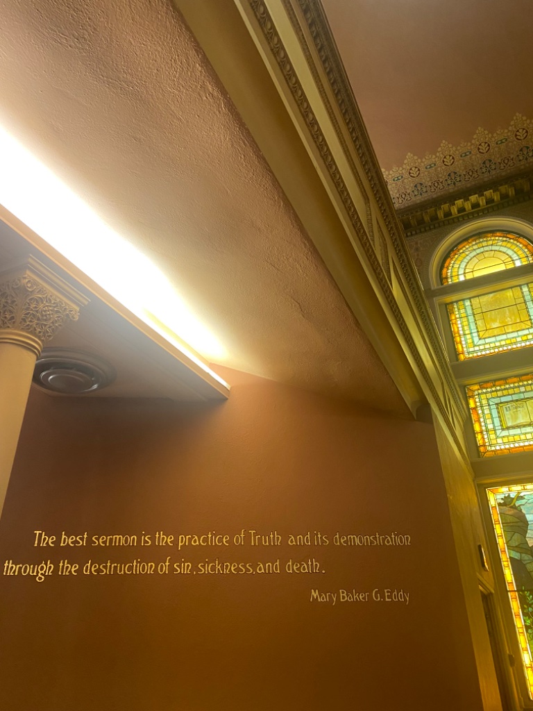 Mary Baker Eddy quote on wall