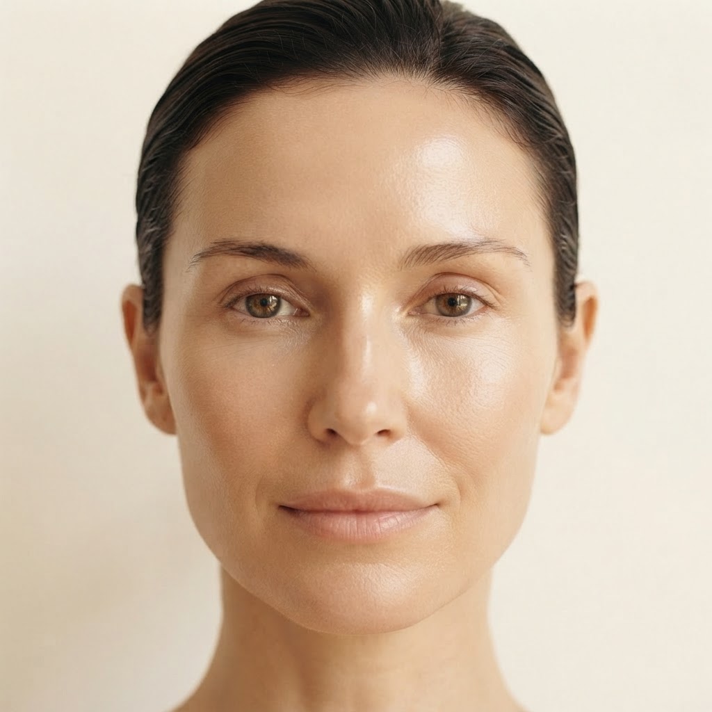 Front-facing portrait showing the areas of the face treated at Skiin Clinics Manchester
