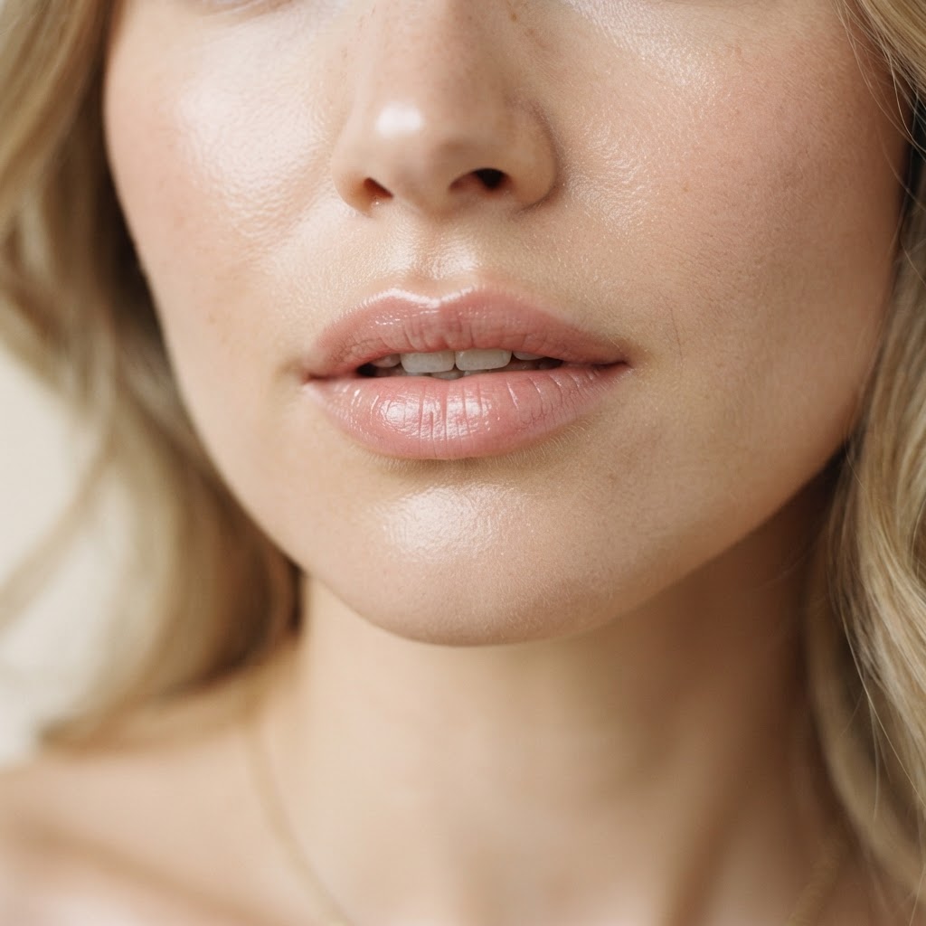 Natural lip filler results at Skiin Clinics Manchester — subtly enhanced, hydrated lips by Doctor Tina Bani