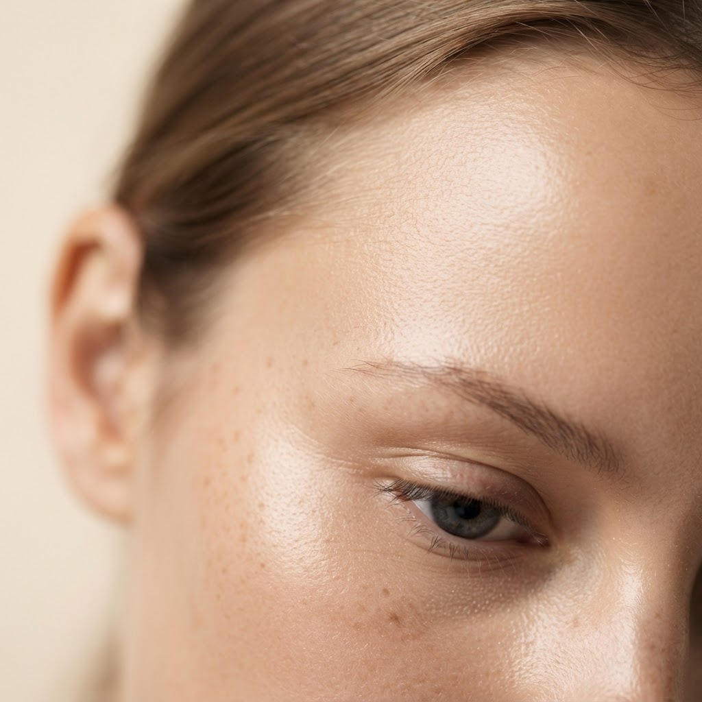 Clear, even-toned luminous skin on the cheek — the finish of pigmentation treatment at Skiin Clinics Manchester