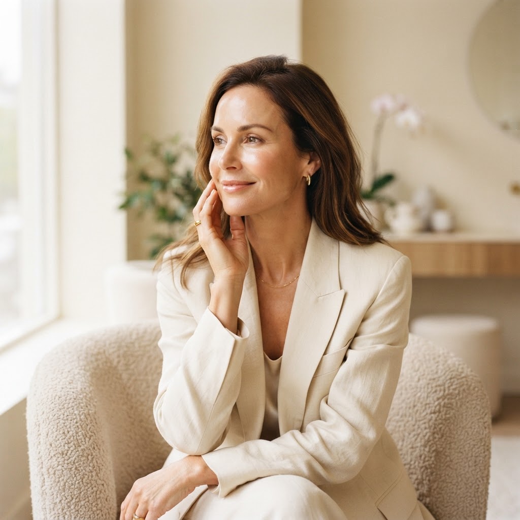 Woman considering facial volume loss treatment at a doctor-led aesthetics clinic in Manchester — Skiin Clinics