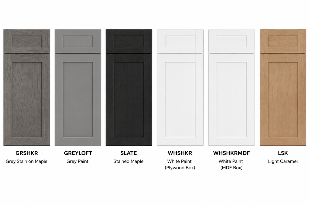 All cabinet finishes comparison