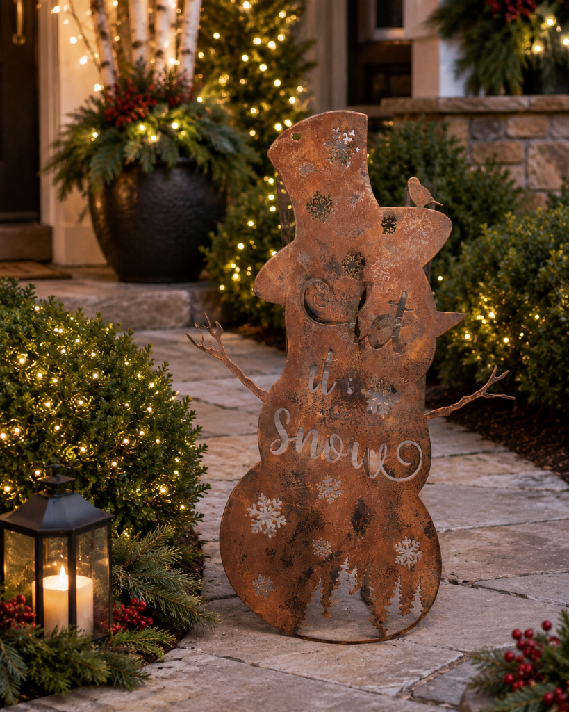 Let It Snow™ Snowman Freestanding Sign 4
