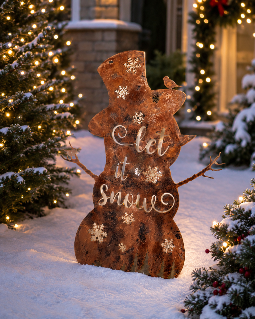 Let It Snow™ Snowman Freestanding Sign 3