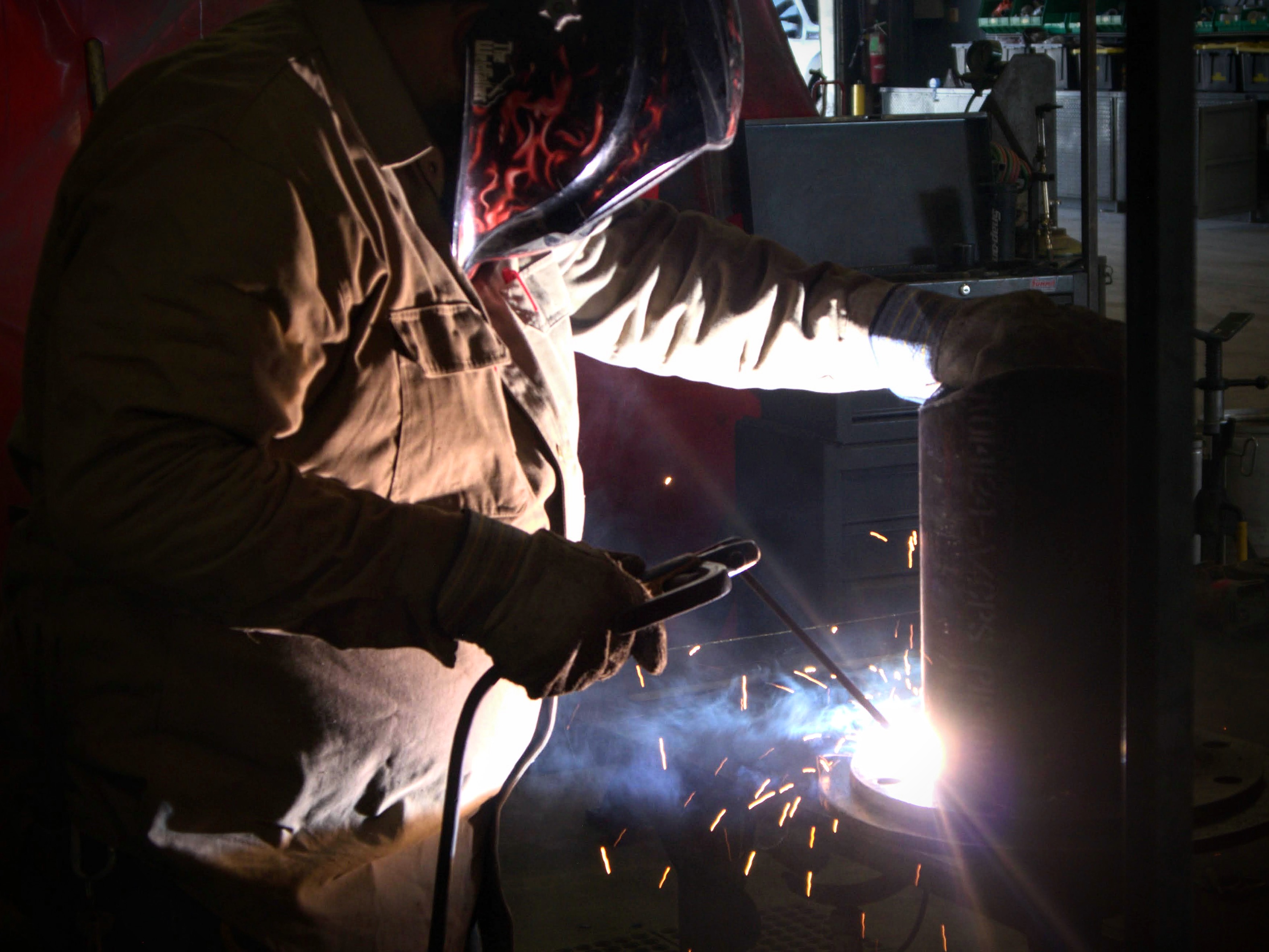 Welding sparks