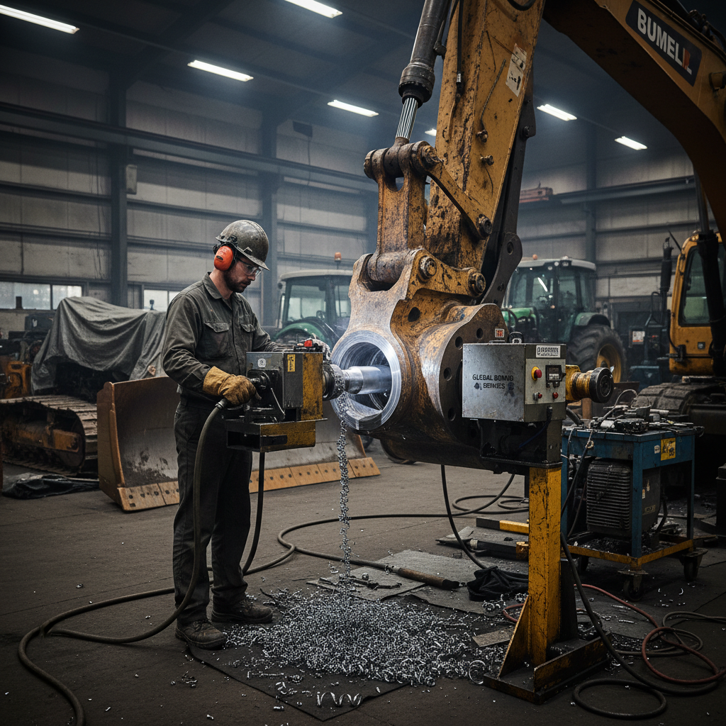 Line boring service on heavy equipment