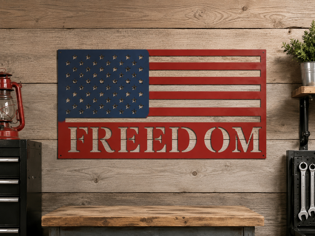 Freedom Flag Metal Sign