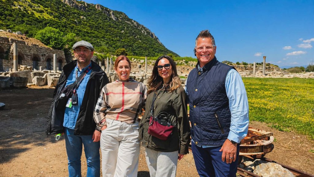 Small group at Ephesus ruins