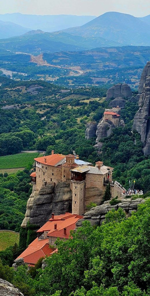 Meteora Monastery on the rocks — summer view