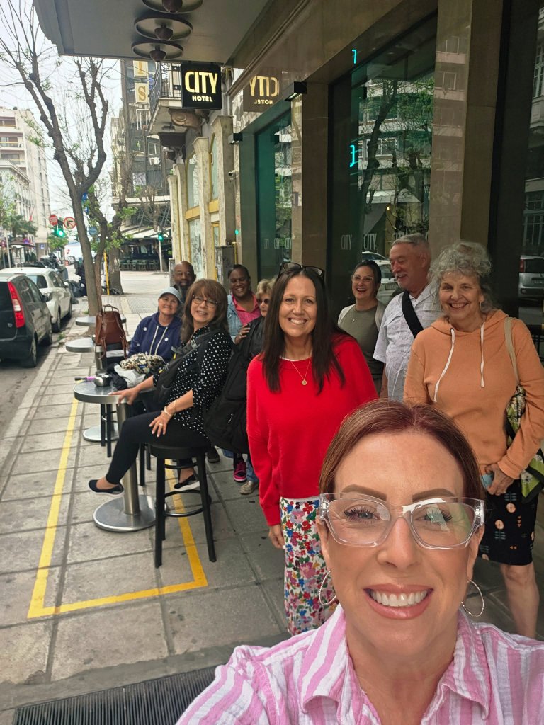 Selfie with panoramic view of Izmir