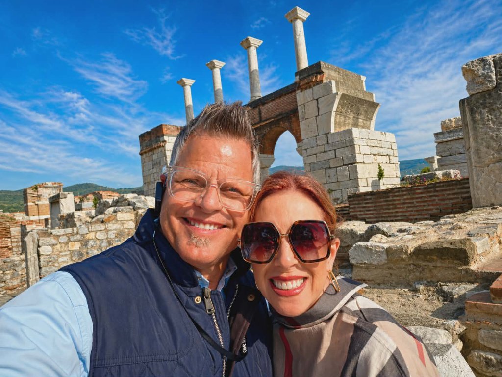 Couple selfie at Basilica of St. John — Ephesus