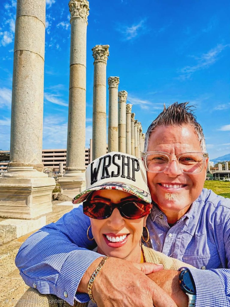 Couple at the Smyrna Roman Agora columns