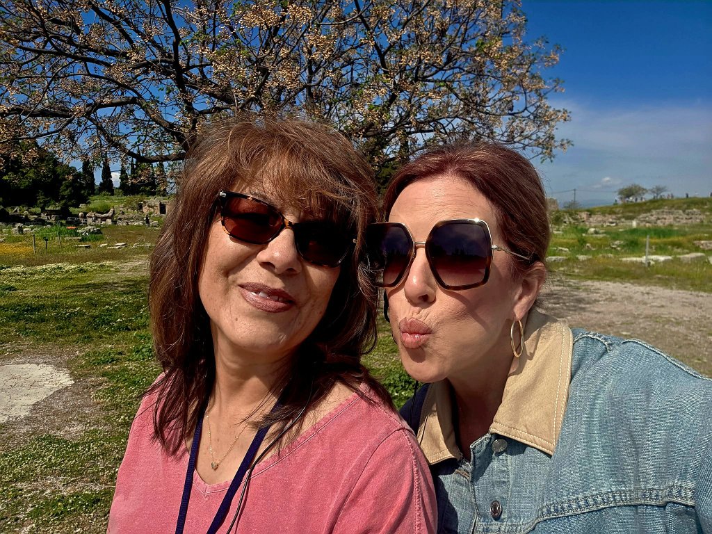 Ladies selfie at Ancient Corinth ruins