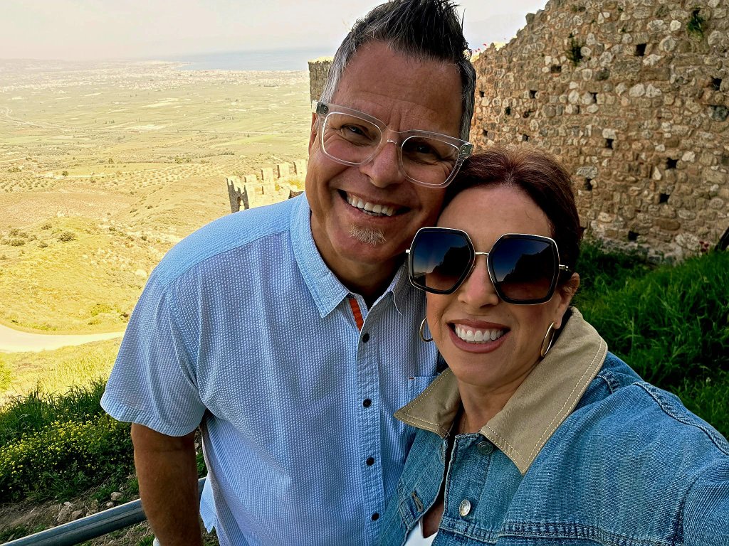 Couple at Acrocorinth overlooking Corinth