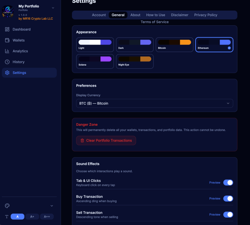 Settings & Themes