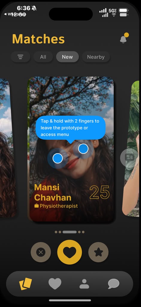 Match card interaction on mobile