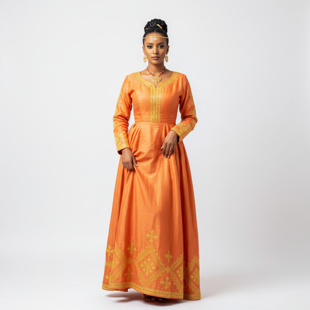 Orange Niker Habesha Kemis – Habesha Kemis, Addis Ababa | TibebShop