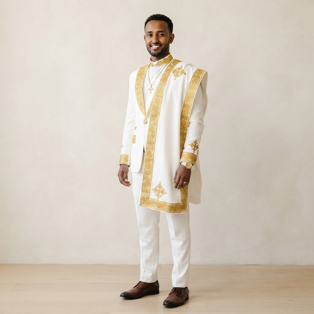Groom's Wedding Habesha Suit – Wedding Collection, Addis Ababa | TibebShop
