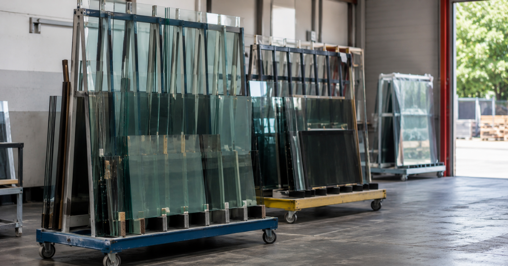 Standard glass sizes in stock on racks for same-day replacement