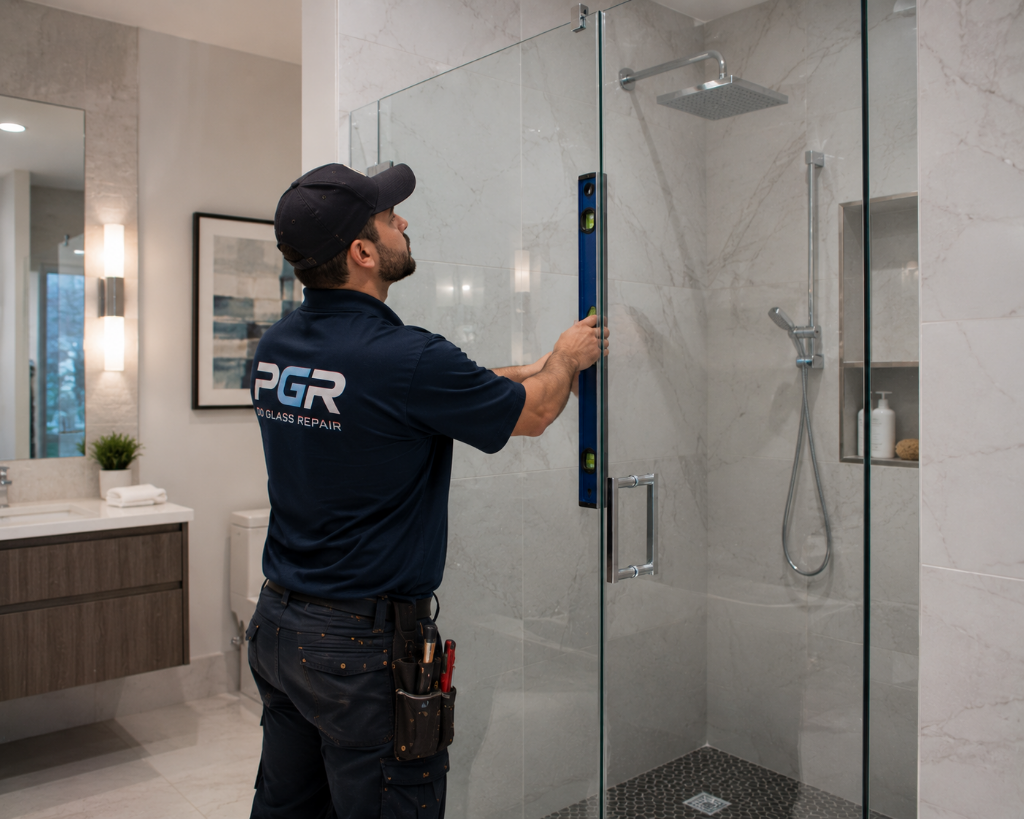 Shower door installation