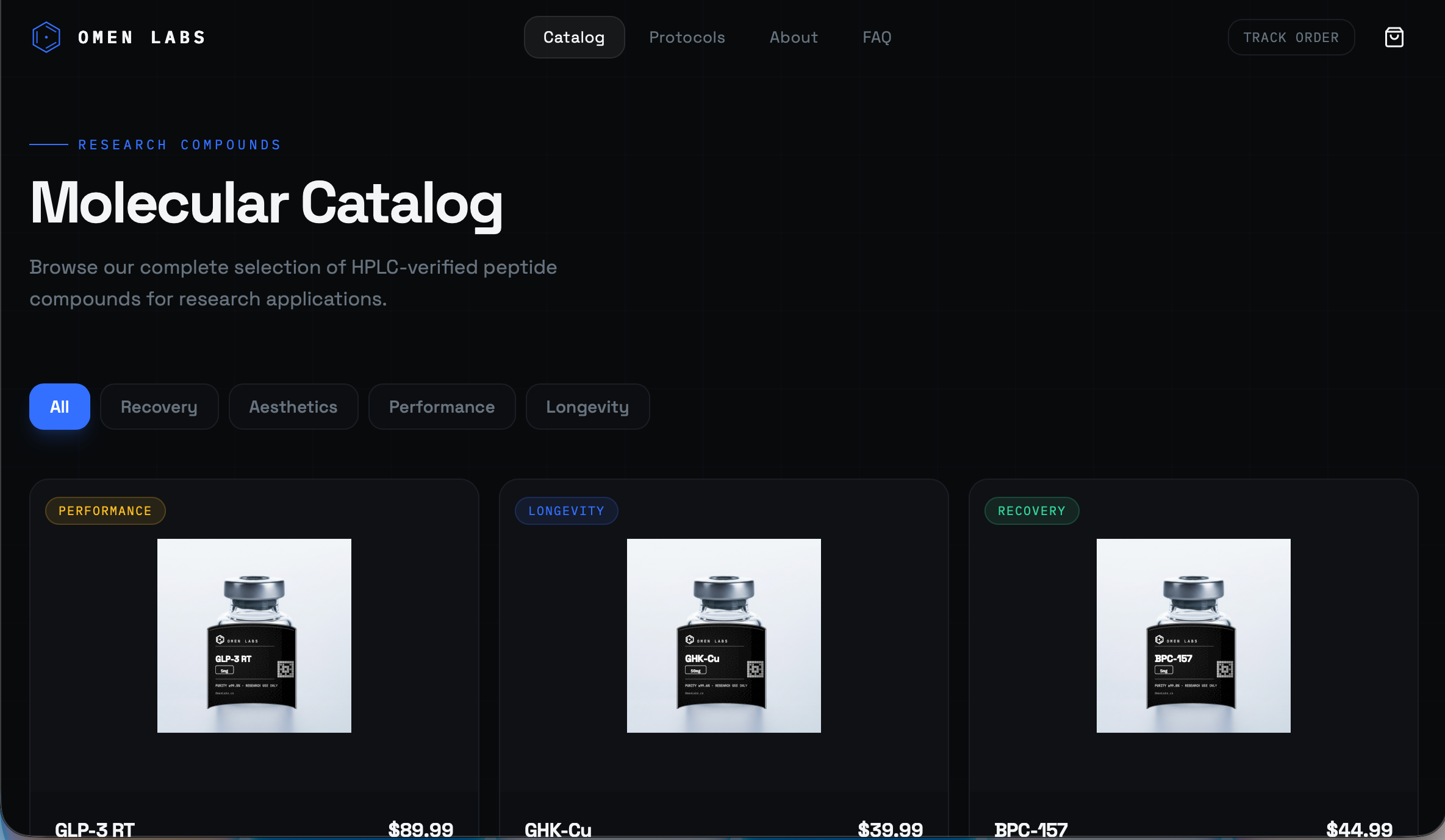 Omen Labs template preview
