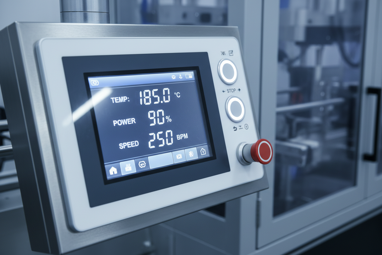 Advanced induction cap sealing technology interface Induction sealing technology - Touch screen control interface and IGBT power conversion system