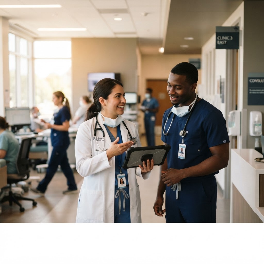 A clinician delivering care through the HolaVida Health platform
