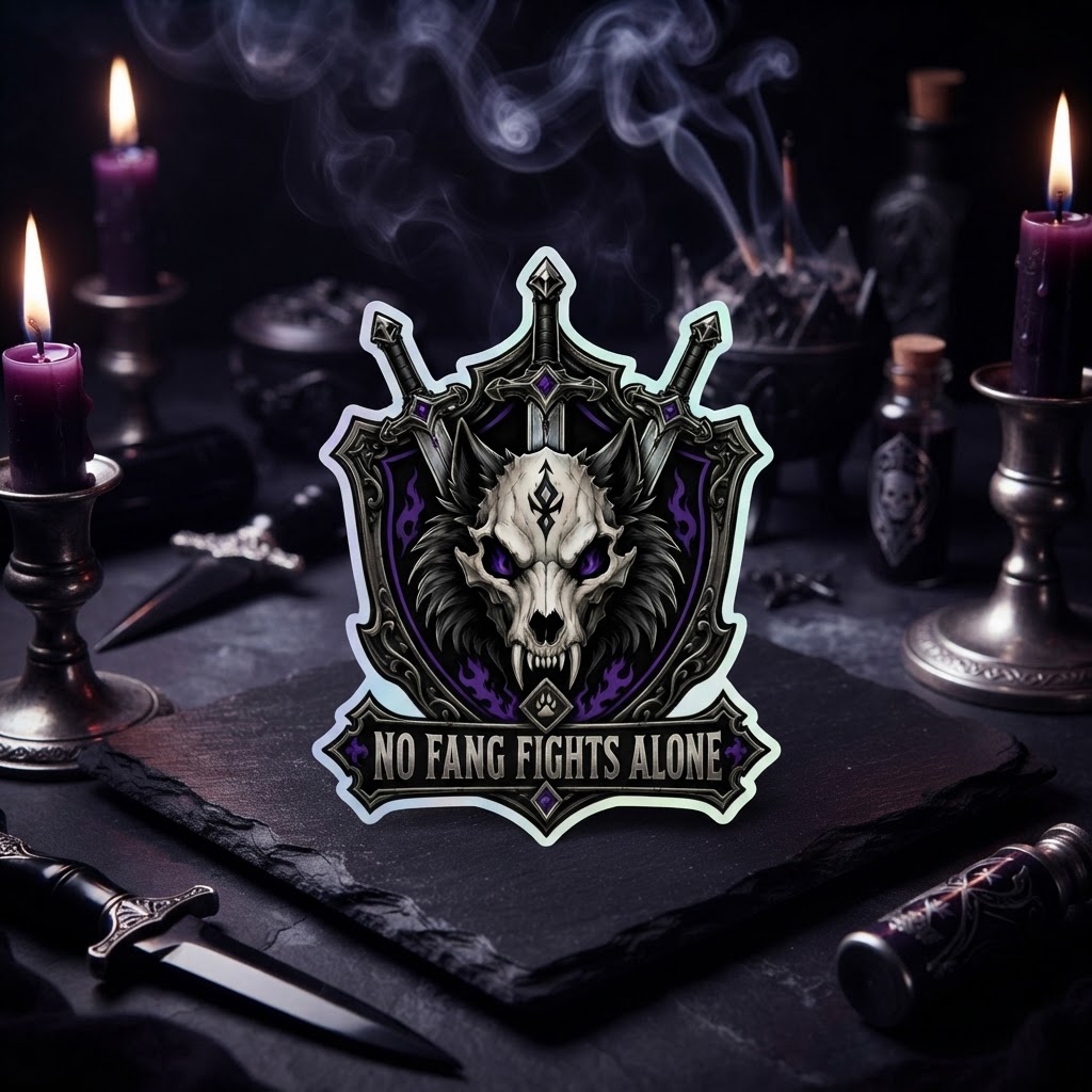 No Fang Fights Alone Sticker