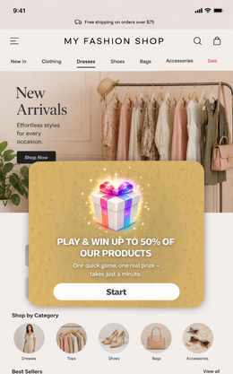 Play and win popup