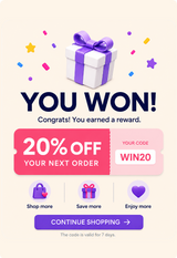 You won! 20% off your next order