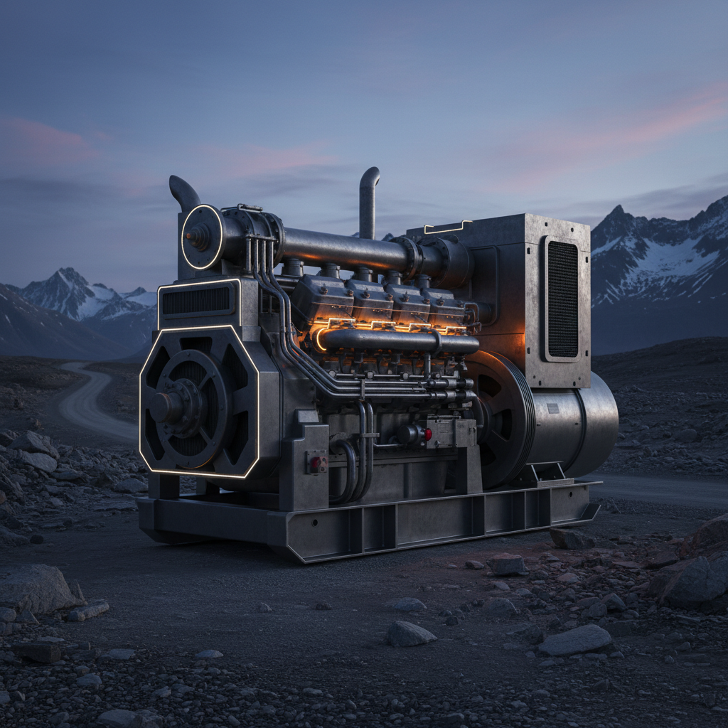 Illustration of industrial generator equipment