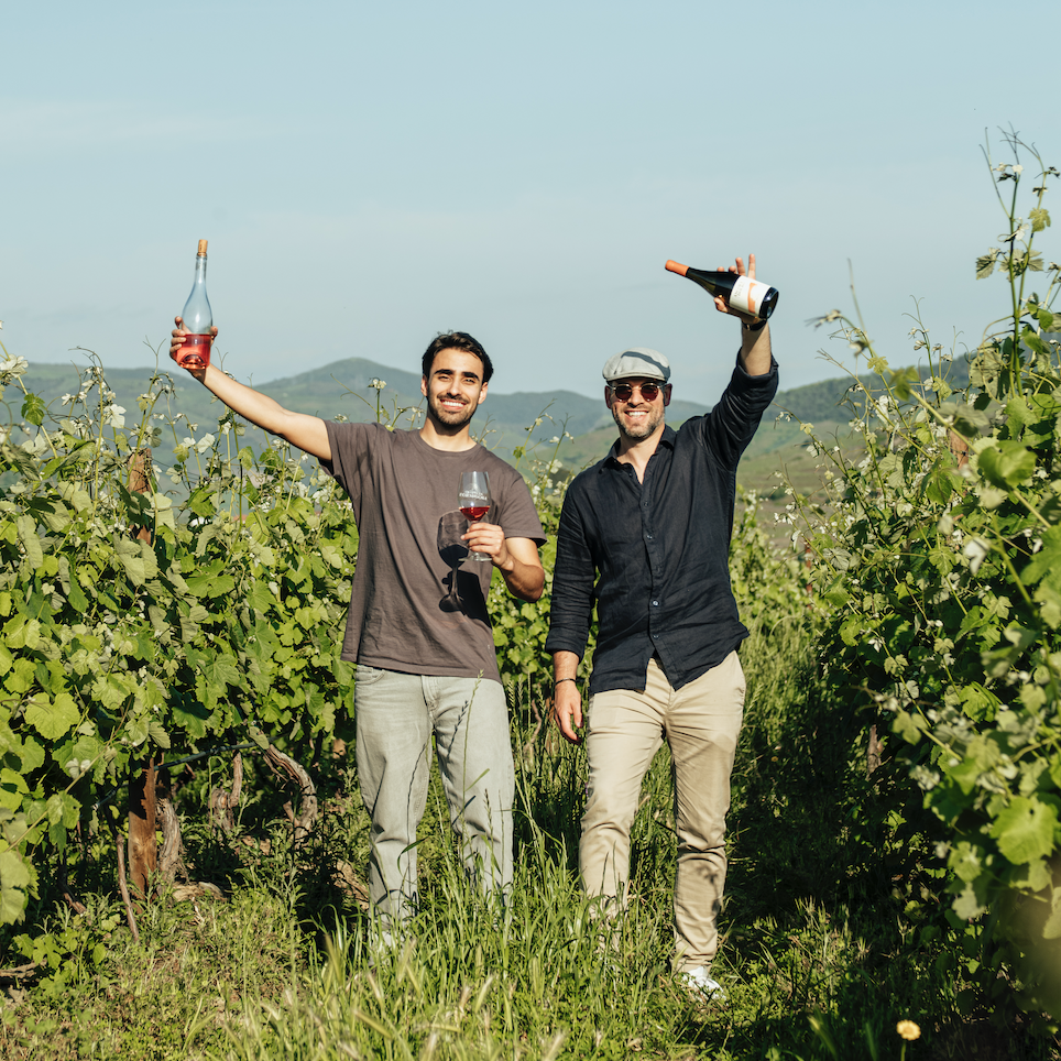 Estate owners in the vineyard