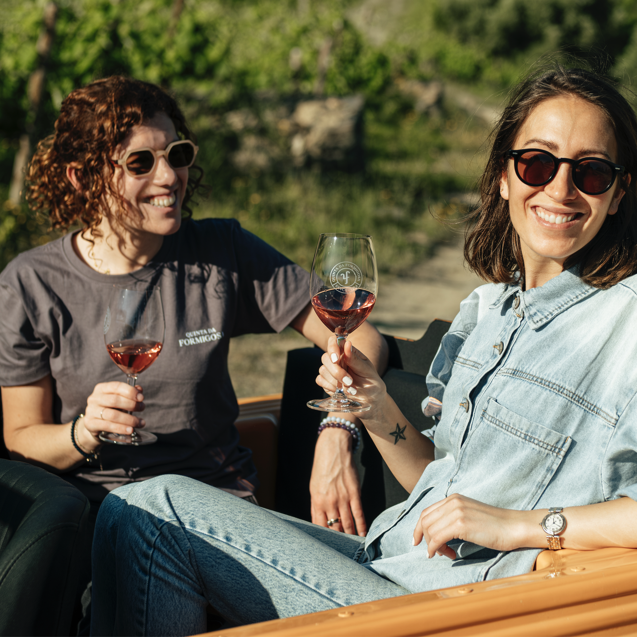 Guests enjoying wine tasting at Quinta da Formigosa