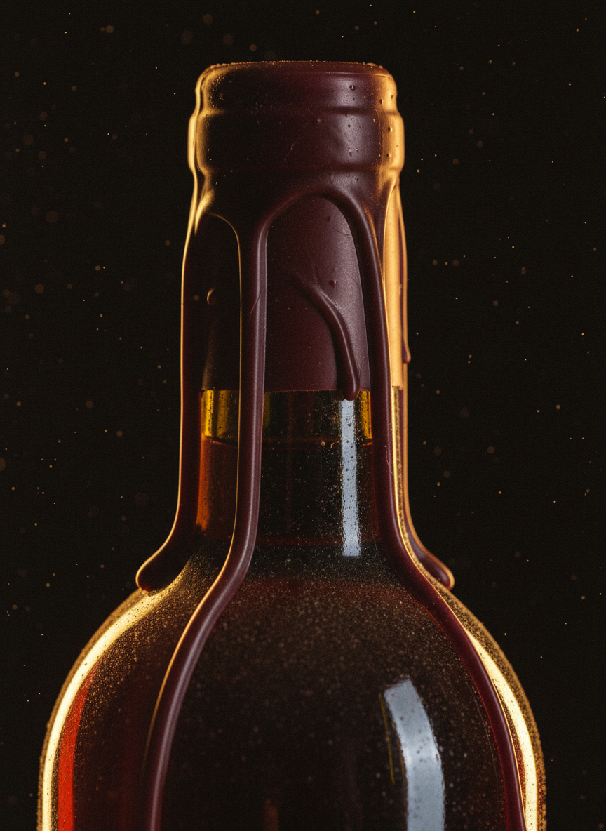 Wine bottle detail with wax seal