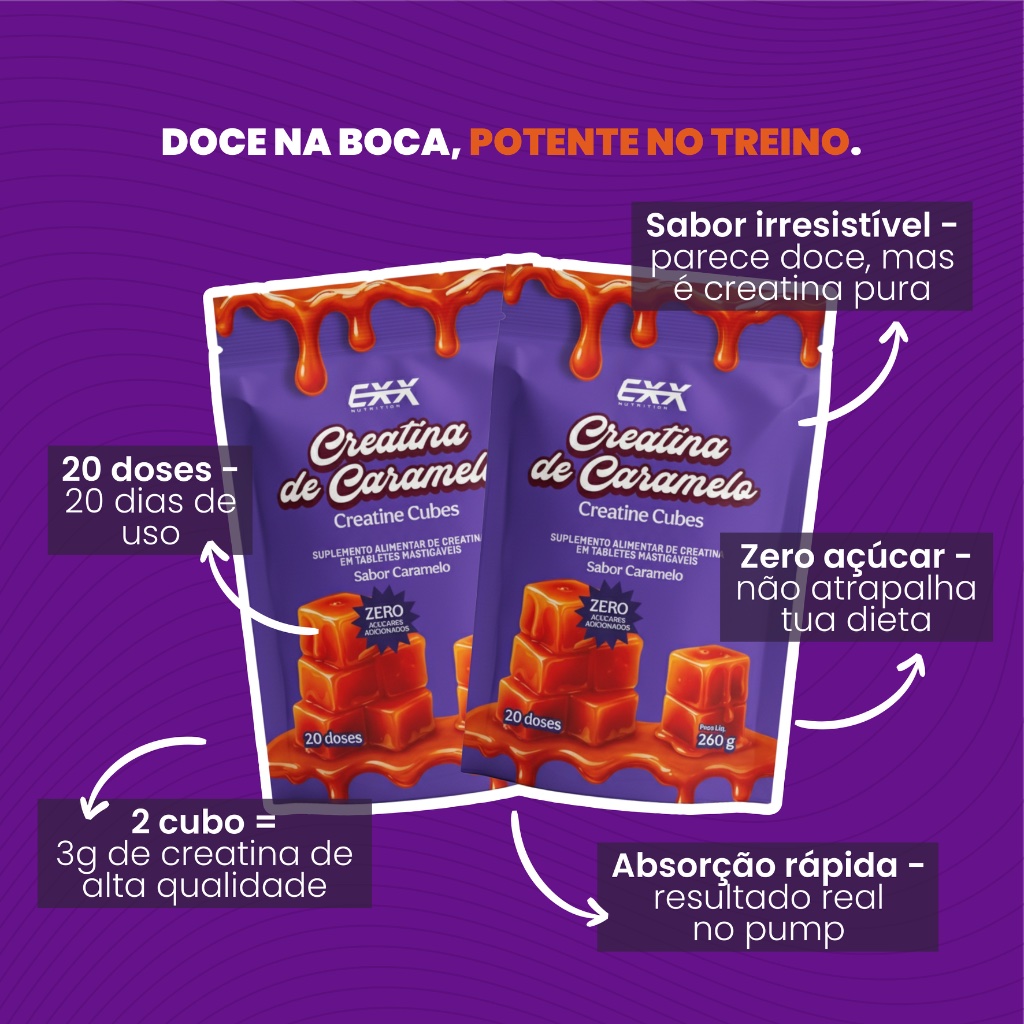 Benef&iacute;cios Creatina de Caramelo