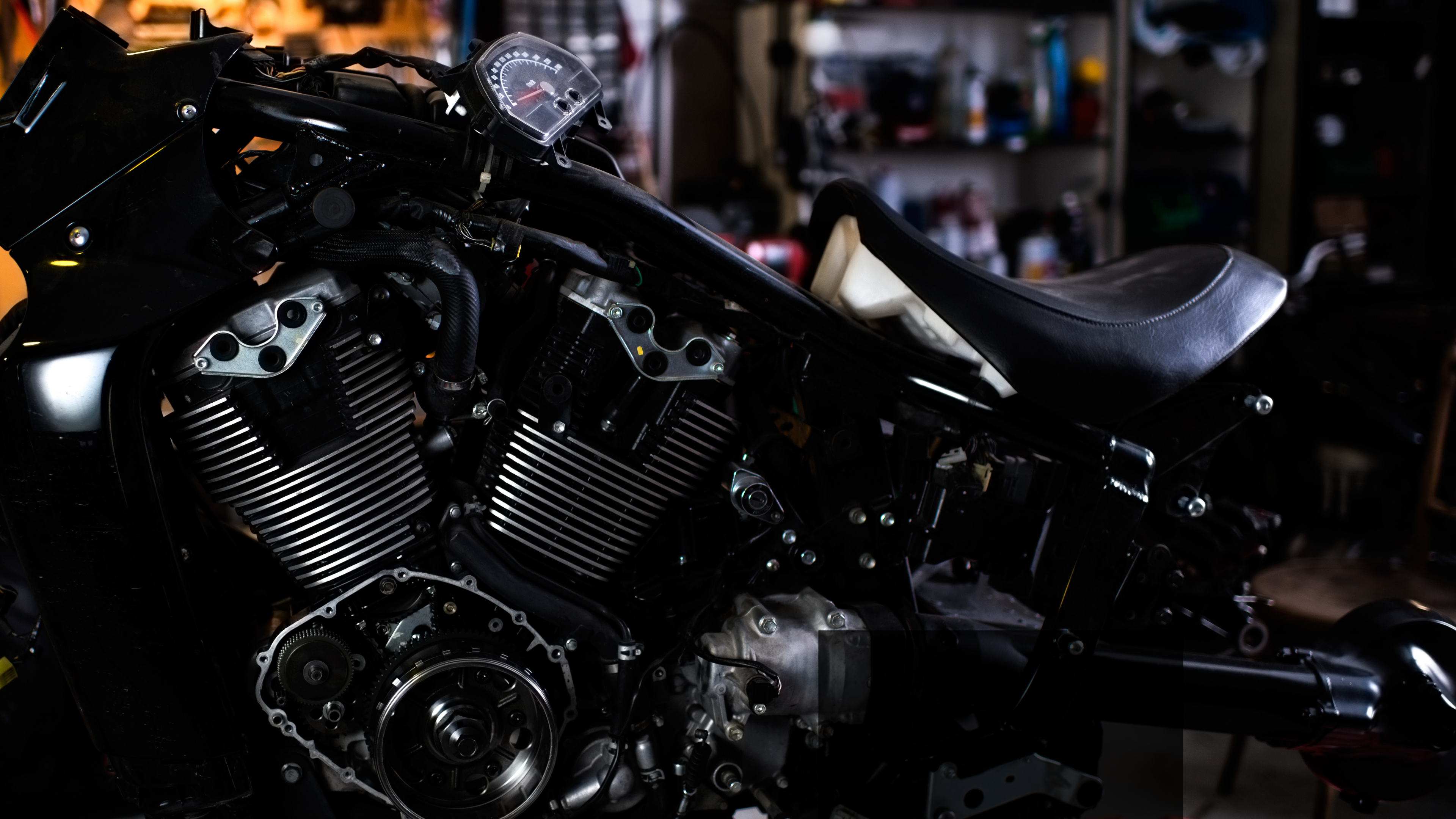 Premium black motorcycle